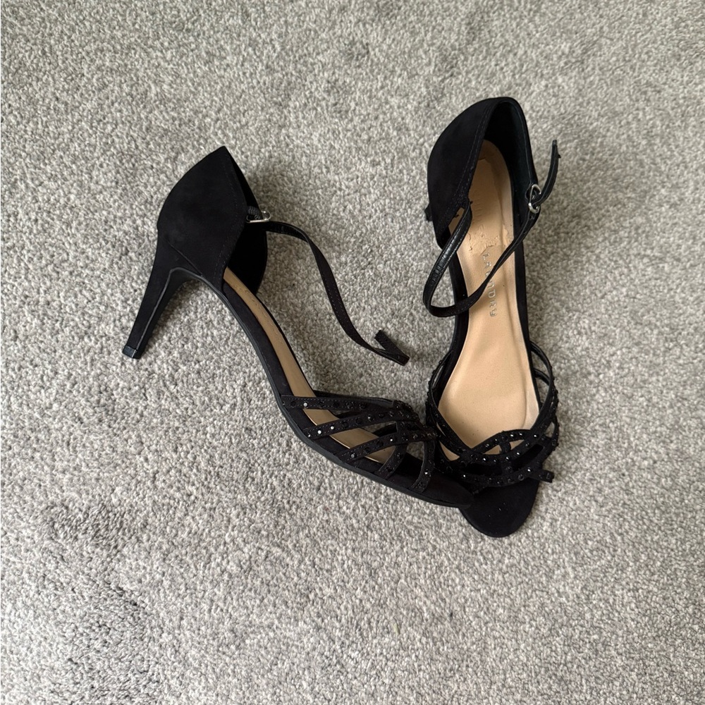 Chinese Laundry Elegant Black Women's Heels W/Black Rhinestones